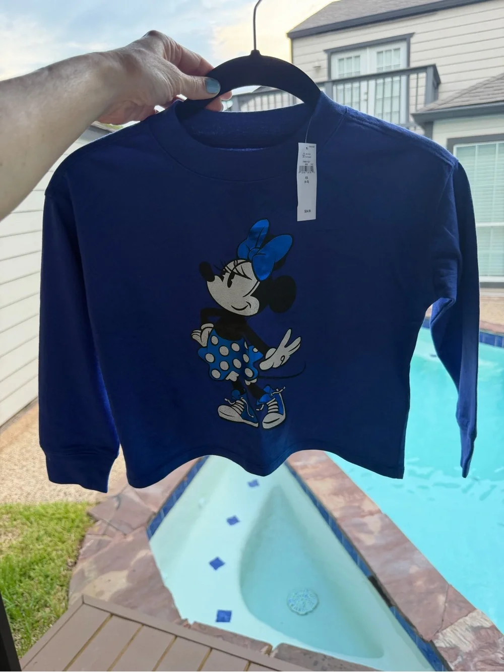 New with tag Blue GAP Disney Minnie Mouse Kids Long-Sleeve Top - Size XS (4/5)